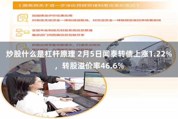 炒股什么是杠杆原理 2月5日闻泰转债上涨1.22%，转股溢价率46.6%